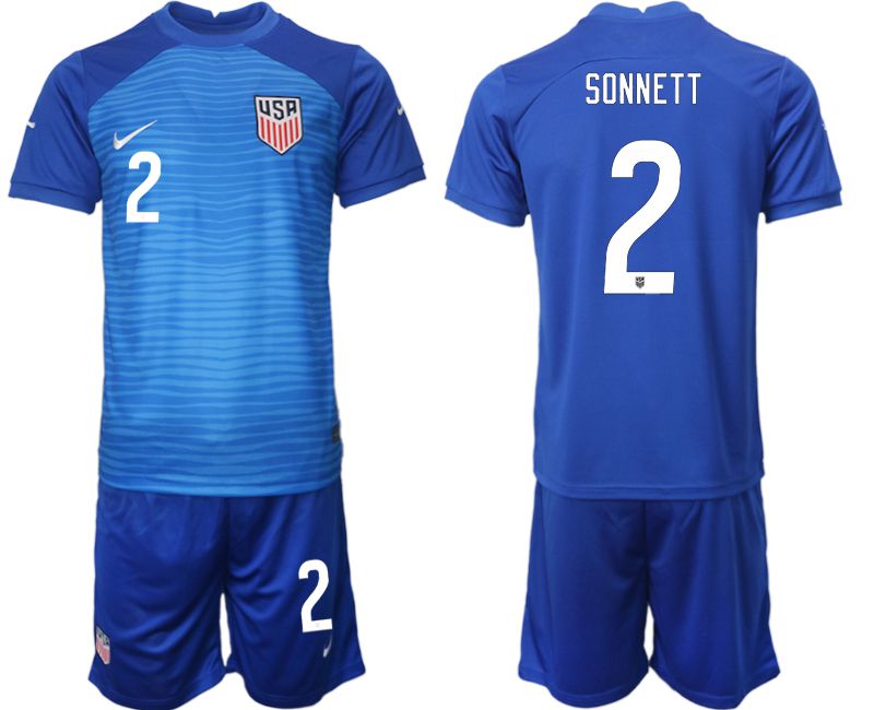 Men 2022 World Cup National Team United States away blue #2 Soccer Jerseys->united states jersey->Soccer Country Jersey